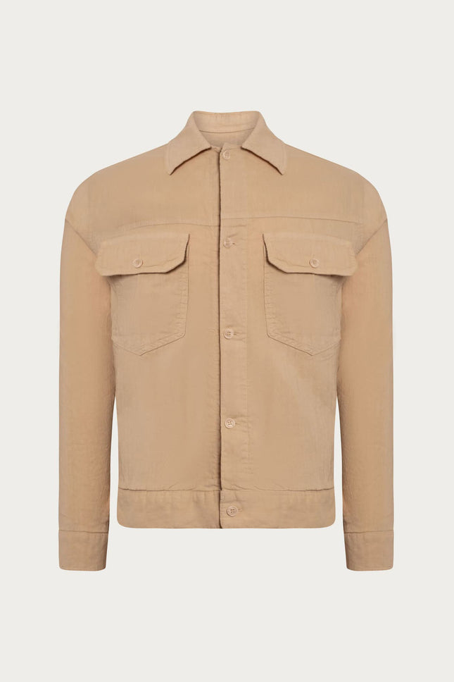 Men's Linen Blend Shirt Jacket - Vizon | Ron Tomson