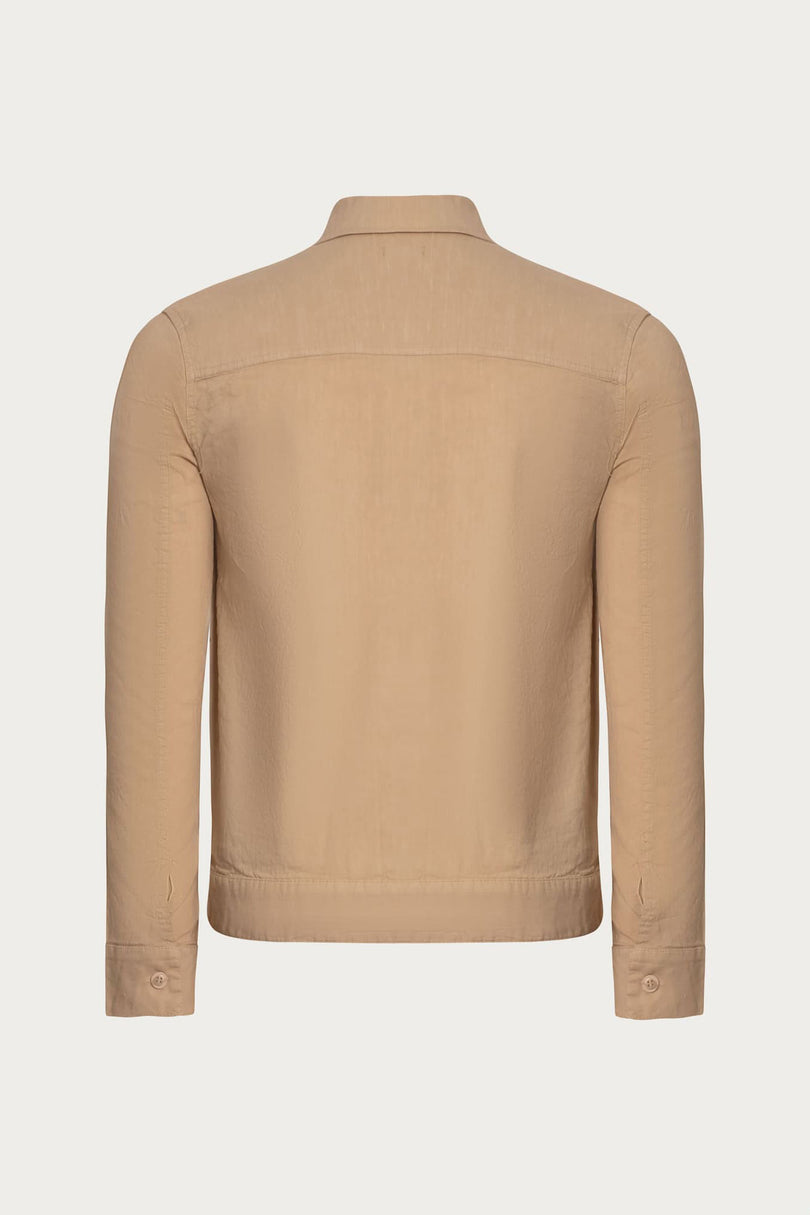 Men's Linen Blend Shirt Jacket - Vizon | Ron Tomson
