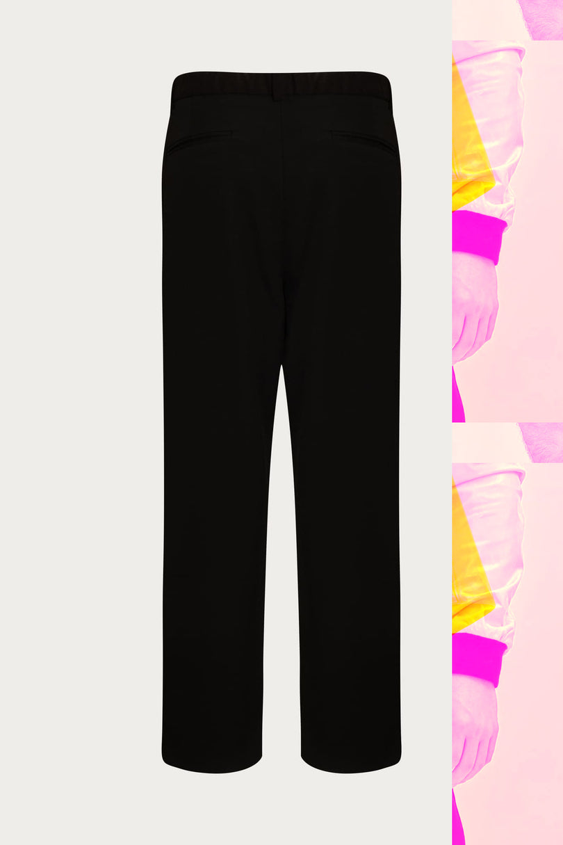 Men's Wide-Leg Pleated Pants - Black | Ron Tomson