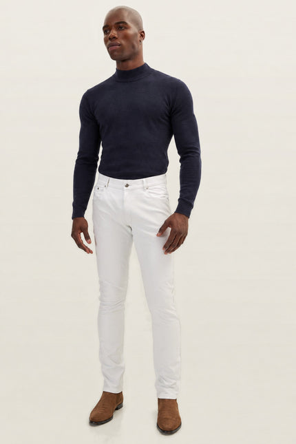 Men's Lambskin Leather Pants - White | Ron Tomson, image 5 of 5