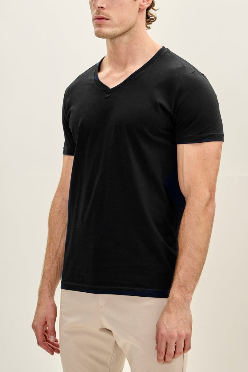 Men's Cotton T-Shirt - Black | Ron Tomson