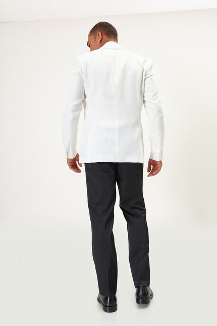 Shawl Lapel Tuxedo Jacket - White