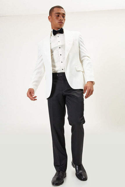 Shawl Lapel Tuxedo Jacket - White