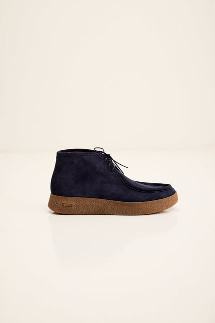 Men's Vibram Sole Suede Desert Boots - Navy | Ron Tomson