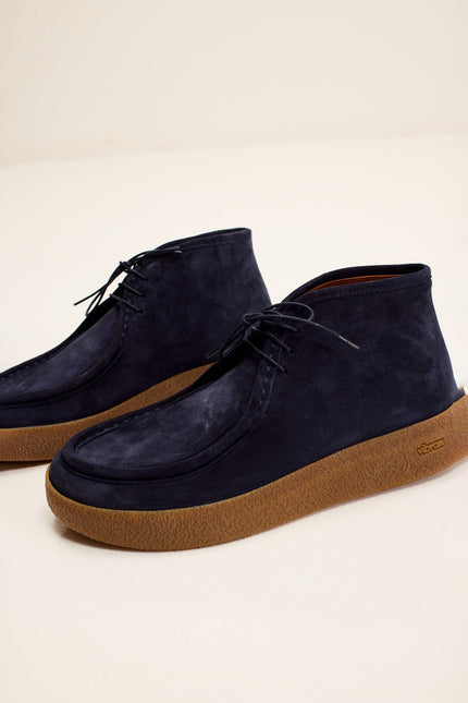 Men's Vibram Sole Suede Desert Boots - Navy | Ron Tomson