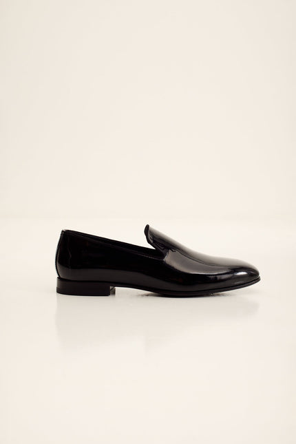 Men's Patent Leather Formal Loafer - Black | Ron Tomson