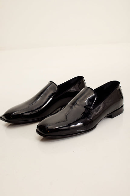 Men's Patent Leather Formal Loafer - Black | Ron Tomson