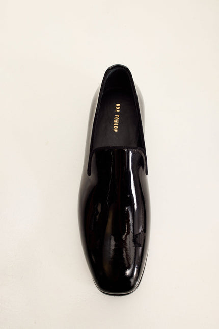 Men's Patent Leather Formal Loafer - Black | Ron Tomson