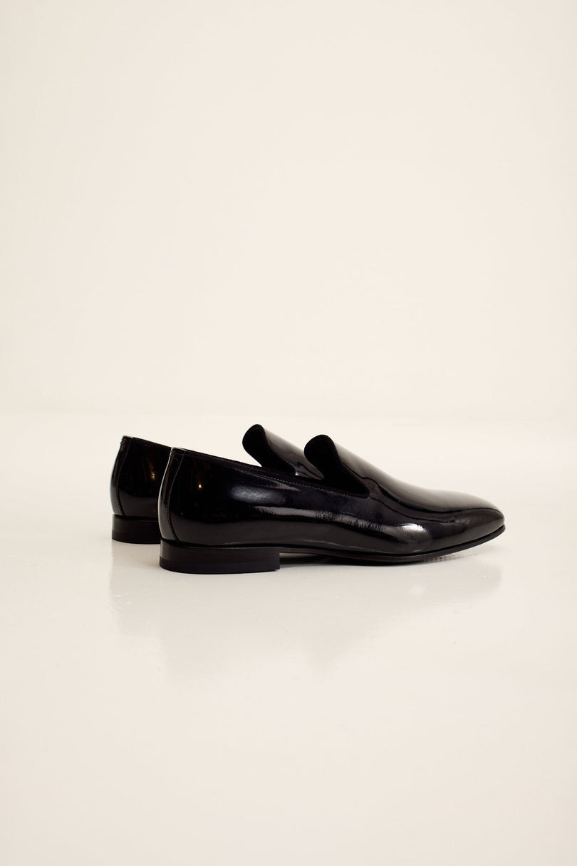 Men's Patent Leather Formal Loafer - Black | Ron Tomson