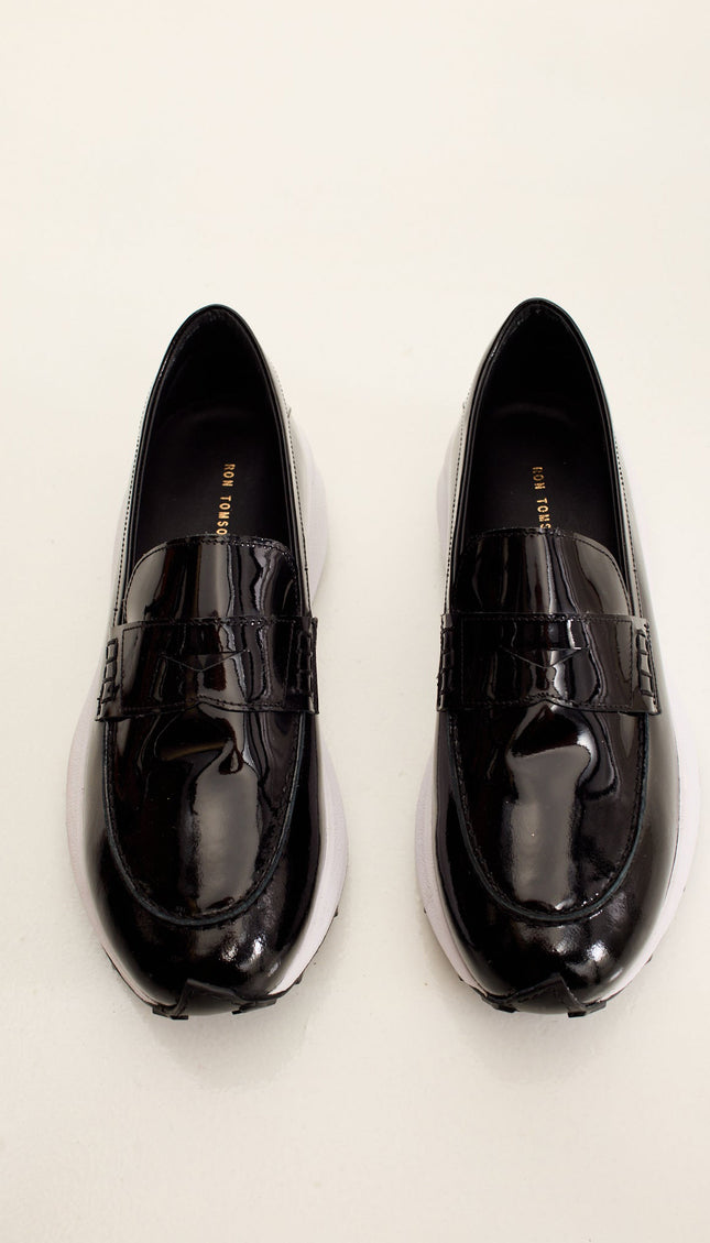 Patent Leather Vibram Loafer - Black