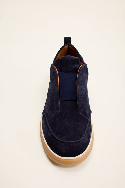 Men's Suede Slip-On Sneakers - Navy | Ron Tomson