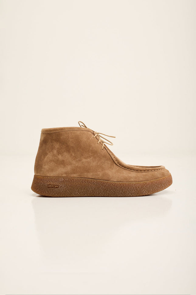 Men's Vibram Sole Suede Desert Boots - Camel Taupe | Ron Tomson