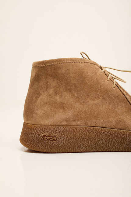 Men's Vibram Sole Suede Desert Boots - Camel Taupe | Ron Tomson