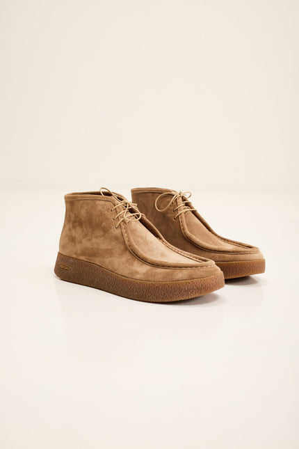 Men's Vibram Sole Suede Desert Boots - Camel Taupe | Ron Tomson