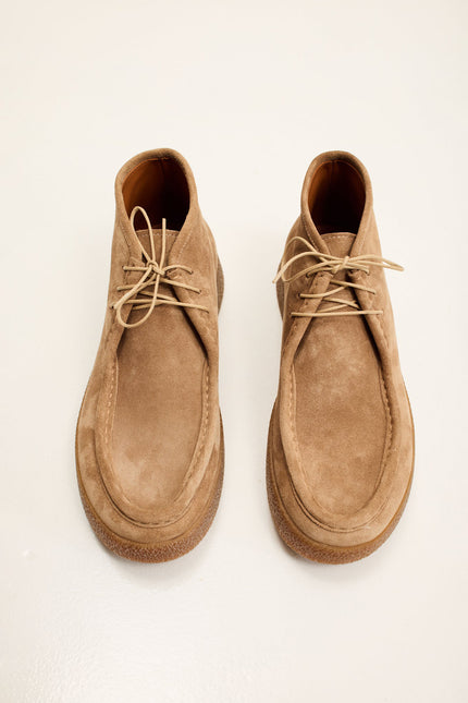 Men's Vibram Sole Suede Desert Boots - Camel Taupe | Ron Tomson
