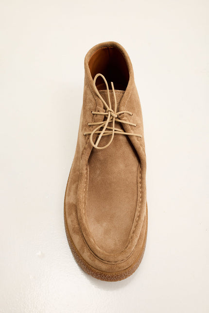 Men's Vibram Sole Suede Desert Boots - Camel Taupe | Ron Tomson