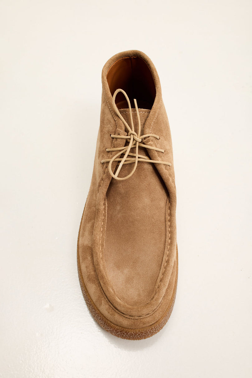 Men's Vibram Sole Suede Desert Boots - Camel Taupe | Ron Tomson