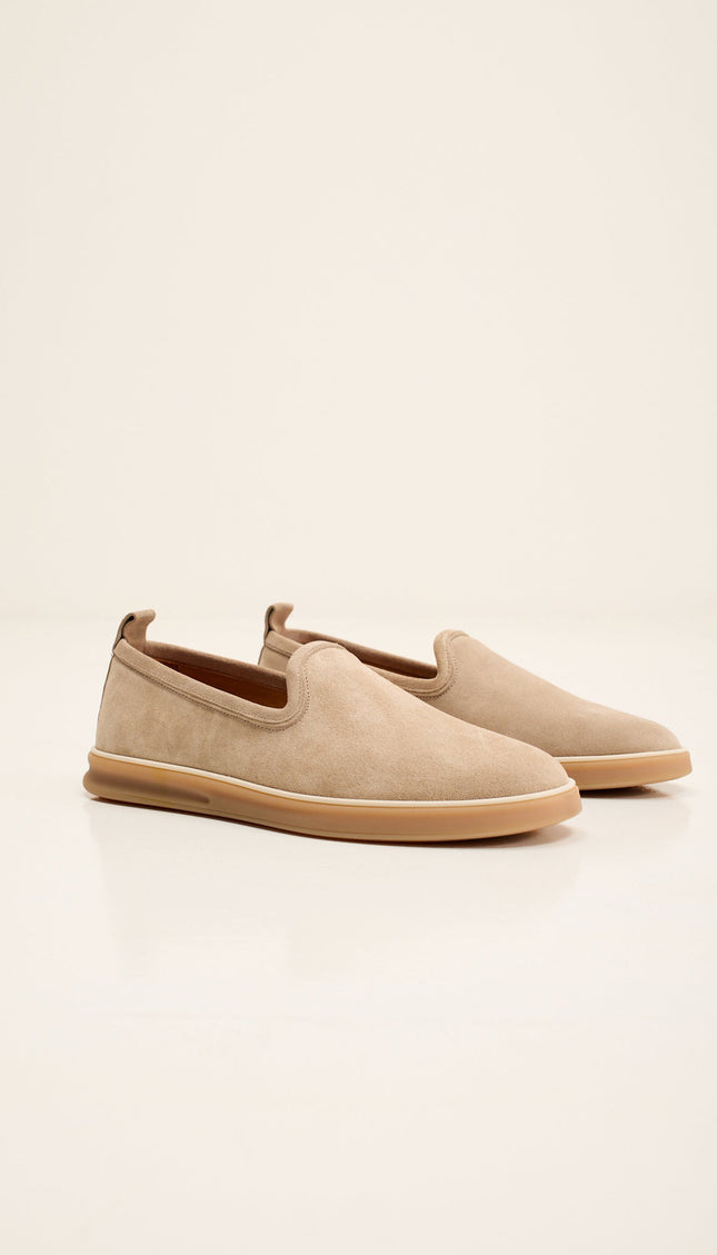 Lambskin Suede Yemeni Loafers - Beige