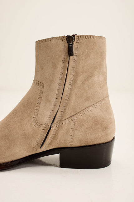 Men's Nubuck Leather Chelsea Boots - Sand | Ron Tomson