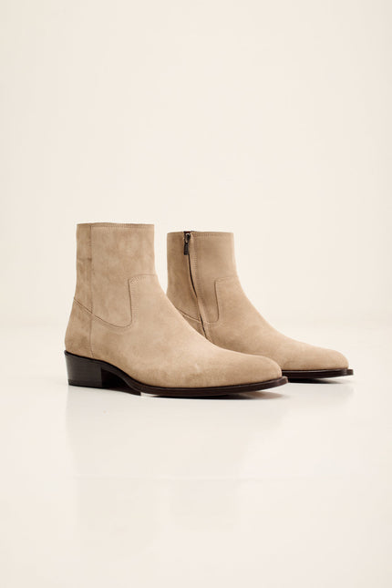 Men's Nubuck Leather Chelsea Boots - Sand | Ron Tomson