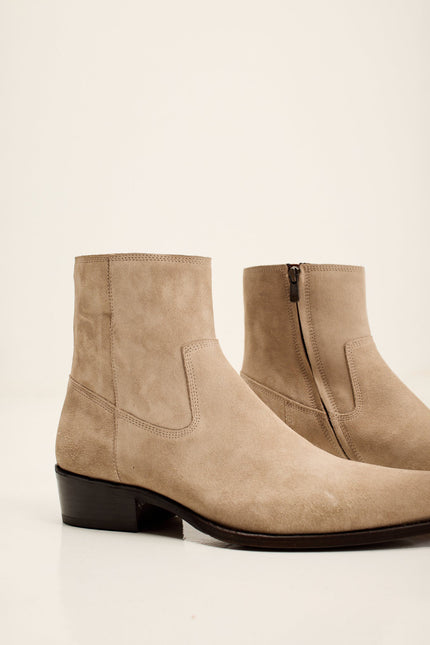 Men's Nubuck Leather Chelsea Boots - Sand | Ron Tomson