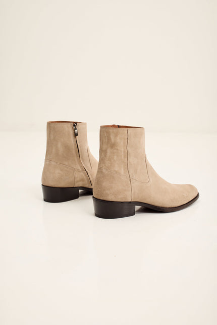 Men's Nubuck Leather Chelsea Boots - Sand | Ron Tomson