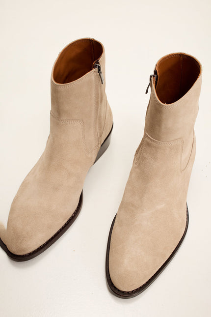 Men's Nubuck Leather Chelsea Boots - Sand | Ron Tomson