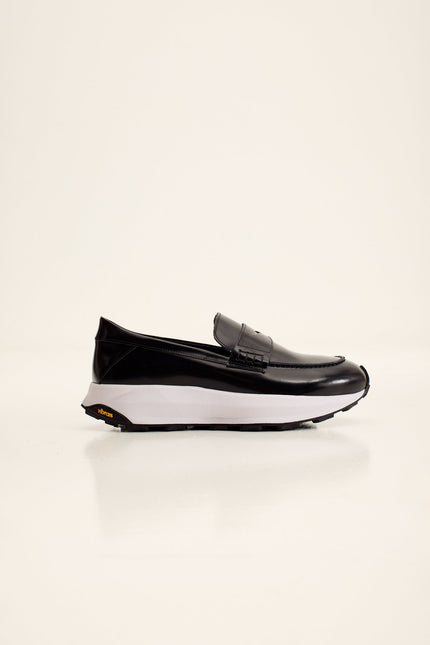 Men's Italian Vibram Sole Penny Loafer - Black | Ron Tomson