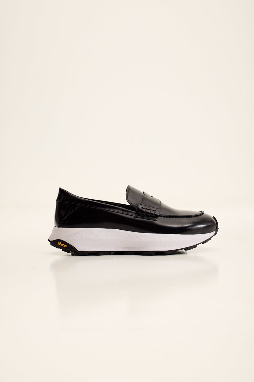 Men's Italian Vibram Sole Penny Loafer - Black | Ron Tomson