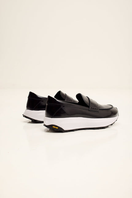 Men's Italian Vibram Sole Penny Loafer - Black | Ron Tomson