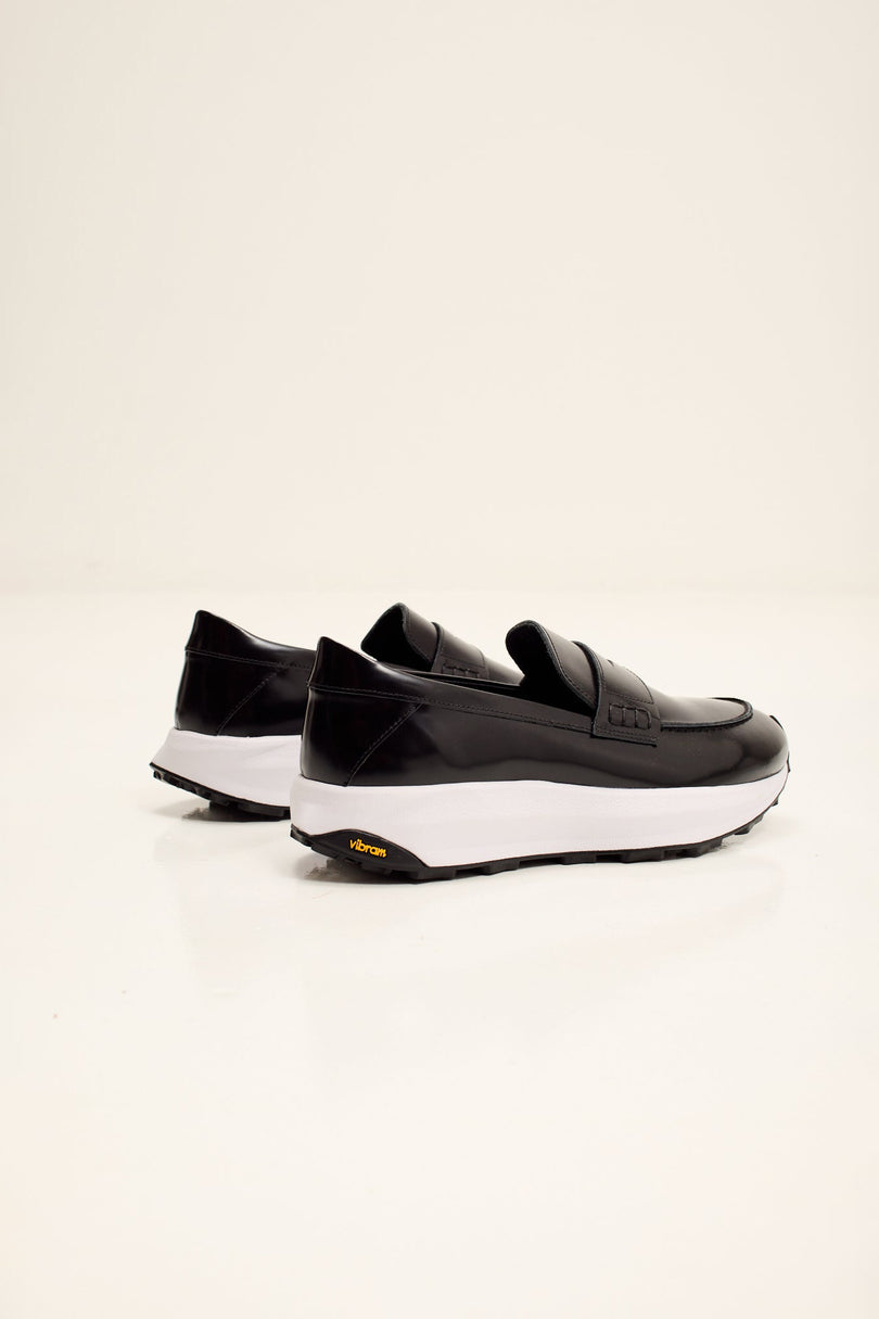 Men's Italian Vibram Sole Penny Loafer - Black | Ron Tomson