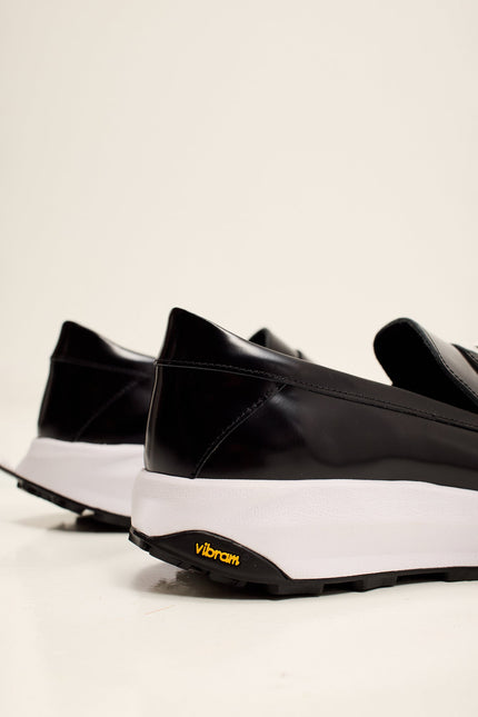 Men's Italian Vibram Sole Penny Loafer - Black | Ron Tomson