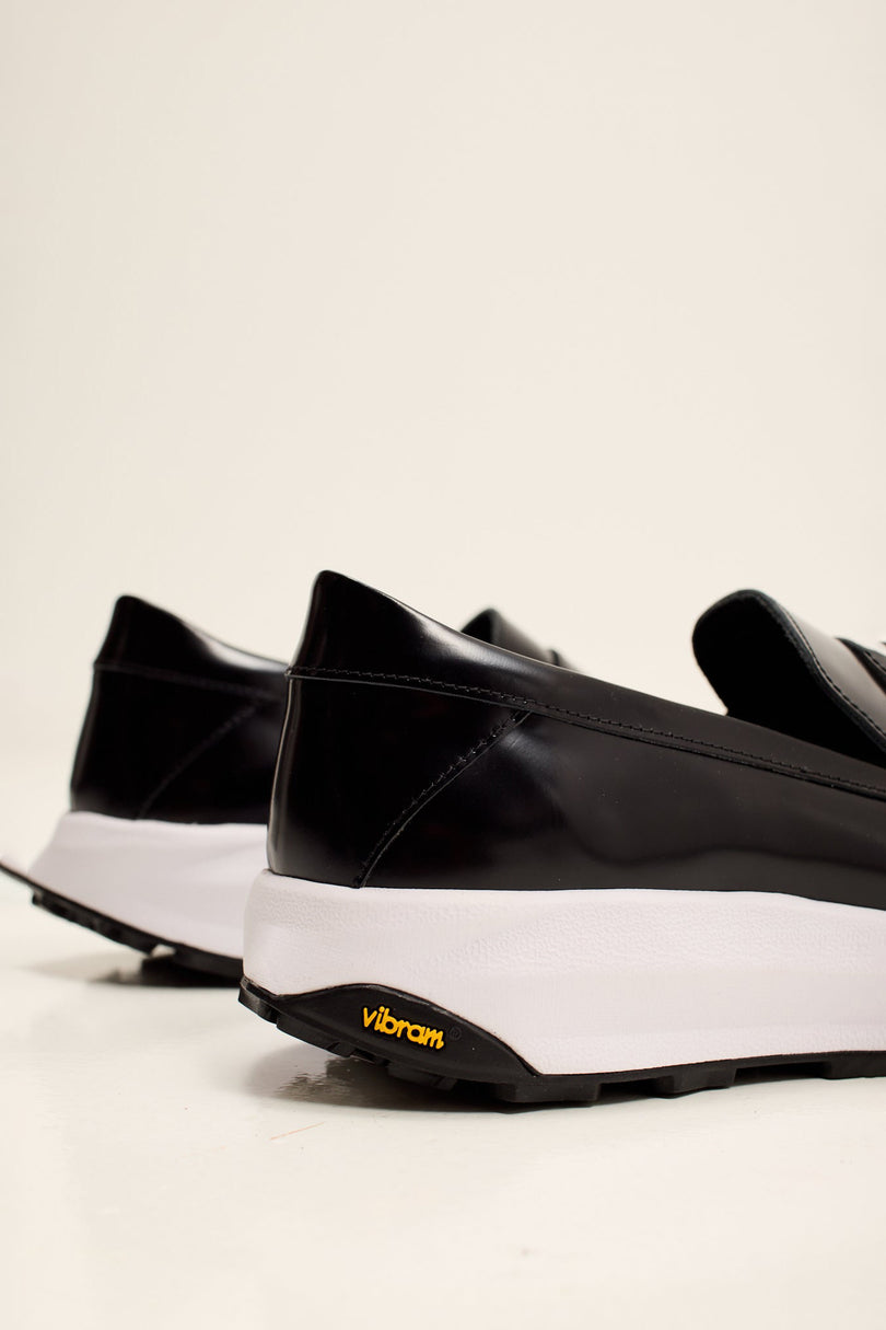Men's Italian Vibram Sole Penny Loafer - Black | Ron Tomson