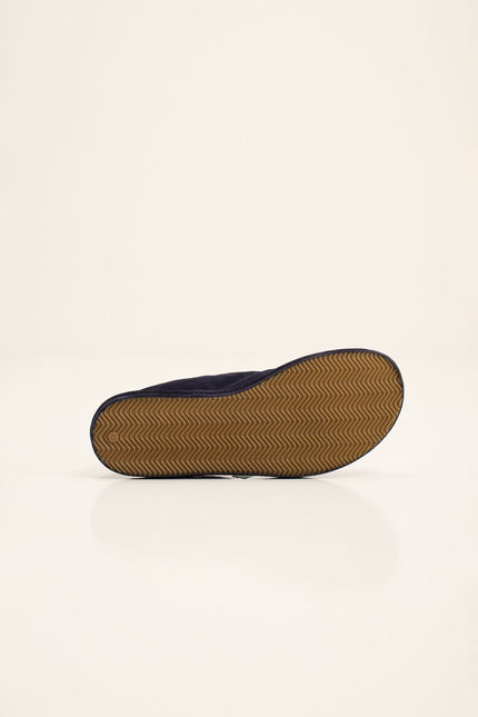 Men's Suede Italian Rubber-Sole Espadrilles - Navy | Ron Tomson