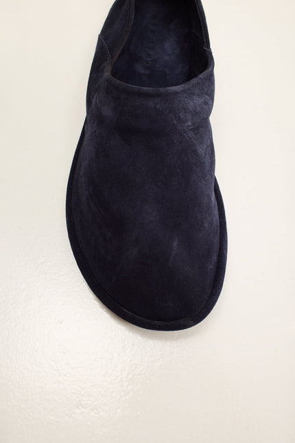 Men's Suede Italian Rubber-Sole Espadrilles - Navy | Ron Tomson