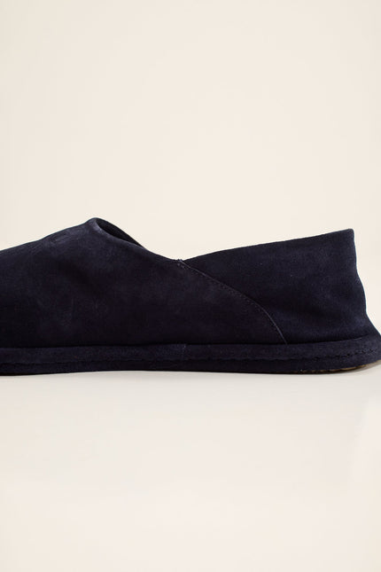 Men's Suede Italian Rubber-Sole Espadrilles - Navy | Ron Tomson