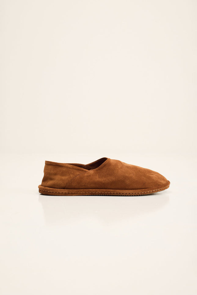 Men's Lambskin Suede Espadrille - Brown | Ron Tomson