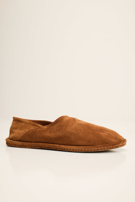Men's Lambskin Suede Espadrille - Brown | Ron Tomson