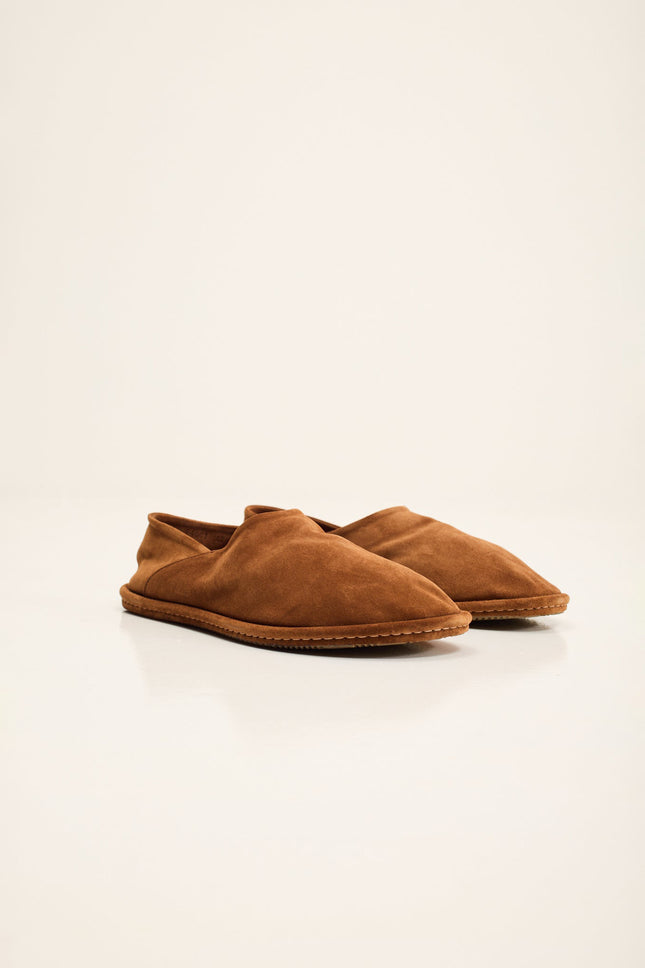 Men's Lambskin Suede Espadrille - Brown | Ron Tomson