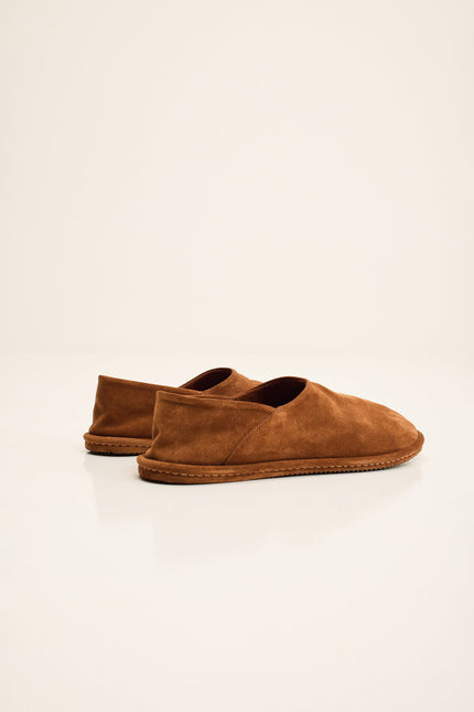 Men's Lambskin Suede Espadrille - Brown | Ron Tomson