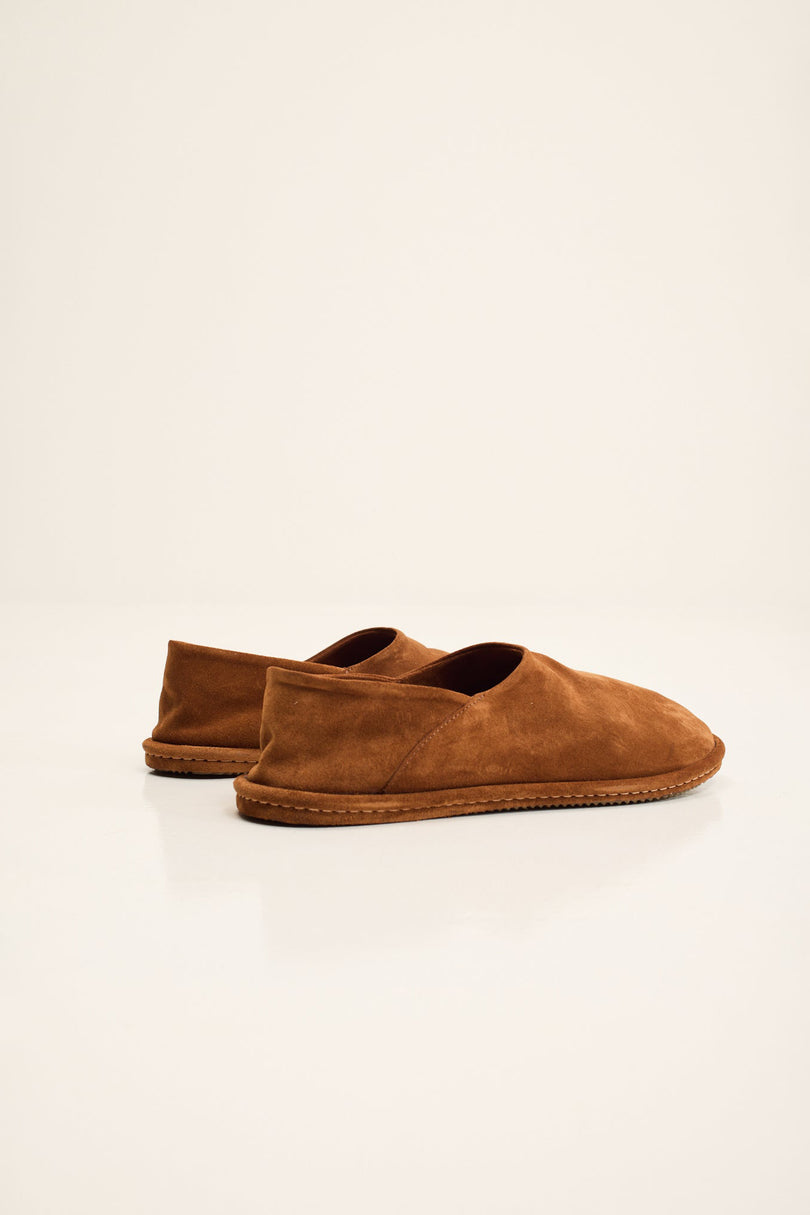 Men's Lambskin Suede Espadrille - Brown | Ron Tomson