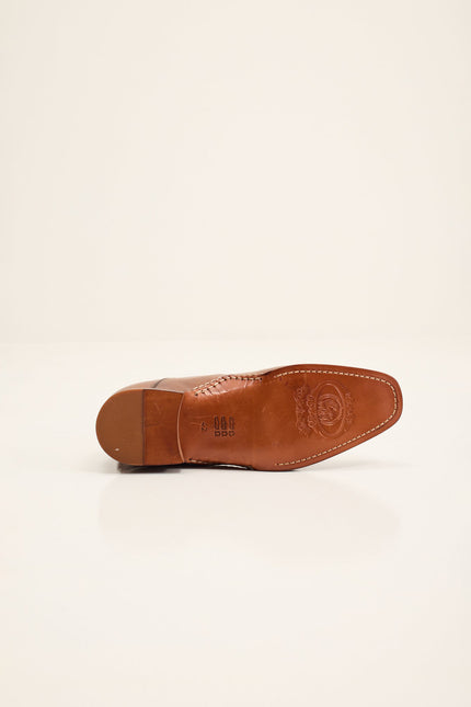 Men's Double-Buckle Italian Leather Chelsea Boot - Brown | Ron Tomson