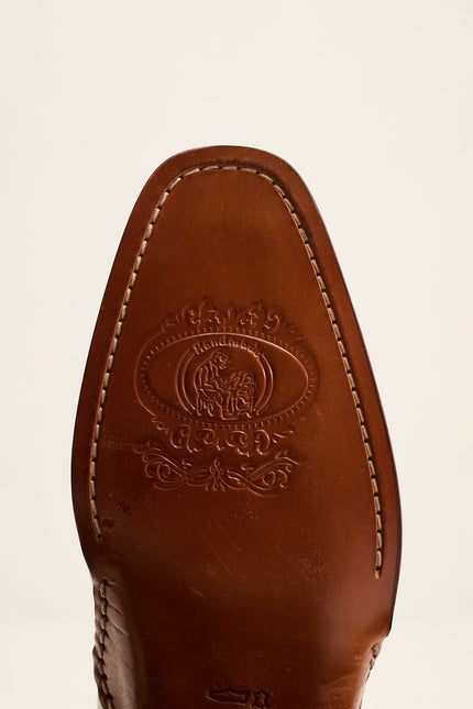 Men's Double-Buckle Italian Leather Chelsea Boot - Brown | Ron Tomson