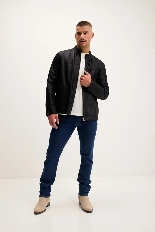 Reversible Suede Leather Jacket - Black