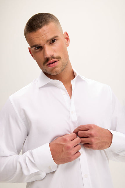 Men's Spread Collar Dress Shirt - Optic White | Ron Tomson