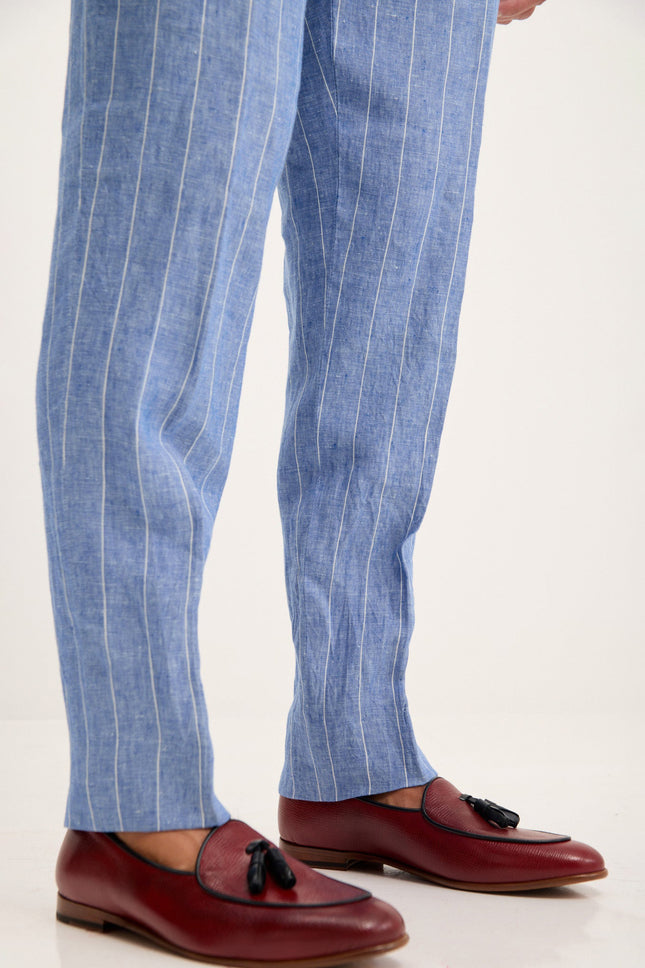 Men's Italian Leather Sole Tassel Loafer - Burgundy | Ron Tomson