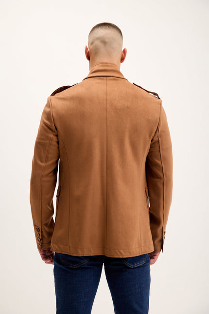 Men's Microsuede Lightweight Safari Jacket - Camel | Ron Tomson