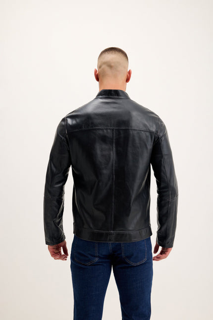Men's Reversible Suede Leather Bomber - Khaki/Navy | Ron Tomson