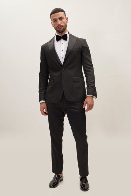 Lightweight Glitter Peak Lapel Tuxedo Jacket