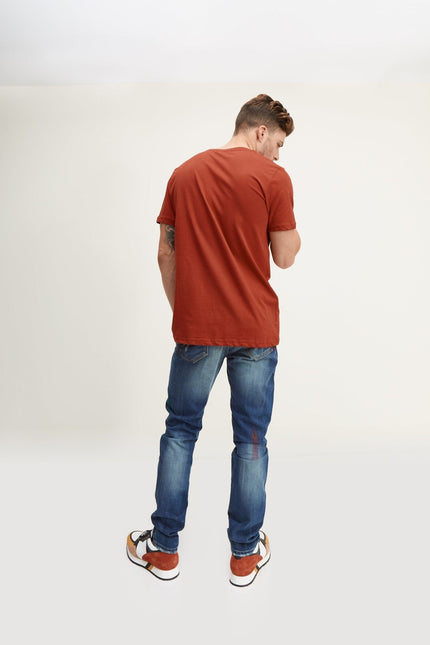 Painted Slim-Straight Jeans - Blue